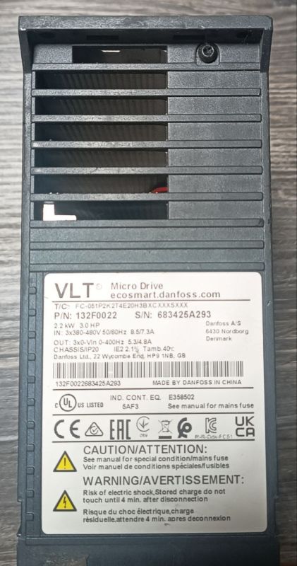 Частотний перетворювач Danfoss VLT Micro Drive FC51 2,2 кВт 3 ф без панели керування